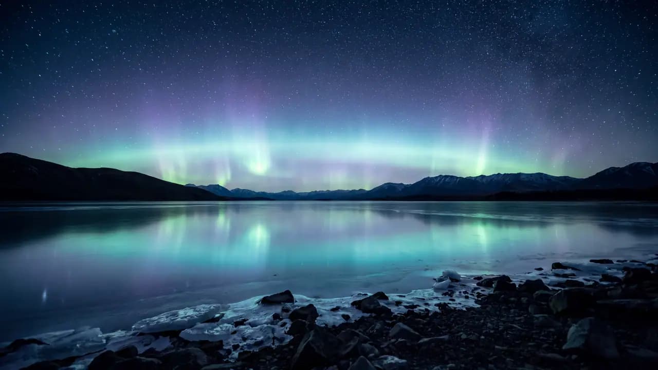 Aurora Lake wallpaper
